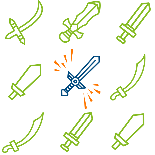 Illustration of various type of swords