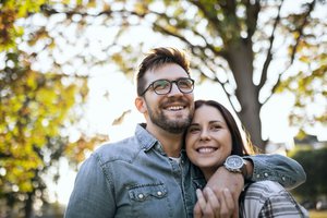 Couple in loving embrace